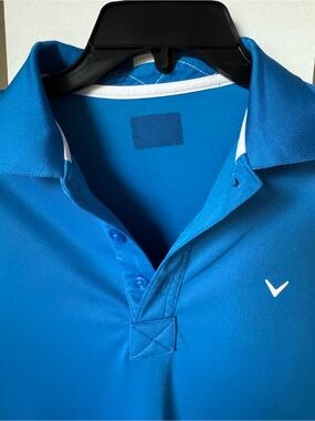 Men's Callaway Blue Polo Golf Shirt with Contrast Trim